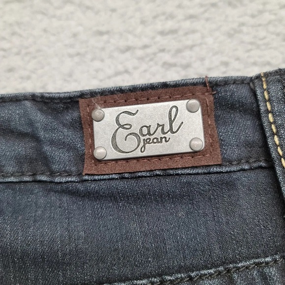 Earl Jeans Jeans Womens 10 Blue Denim‎ Cheetah Print Pockets Casual Straight Leg - Picture 4 of 11